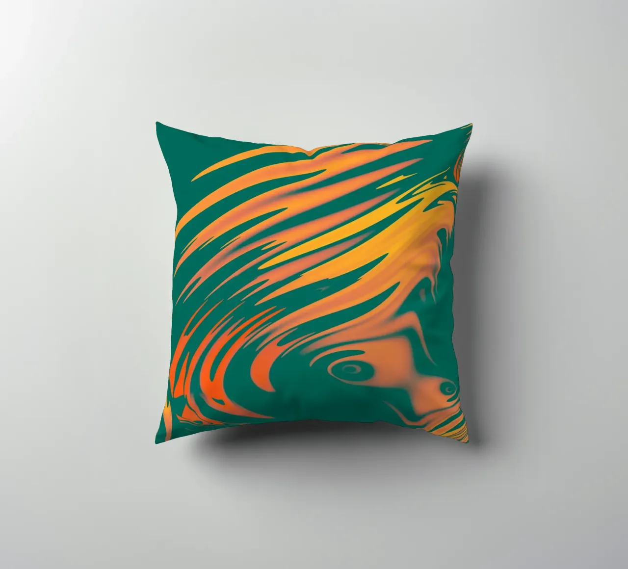 Abstract colourful pattern Lines and waves decorative cushion by Something for you