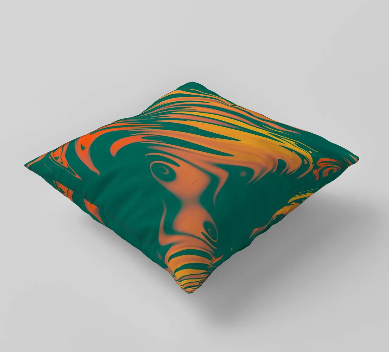 Abstract colourful pattern Lines and waves decorative cushion by Something for you