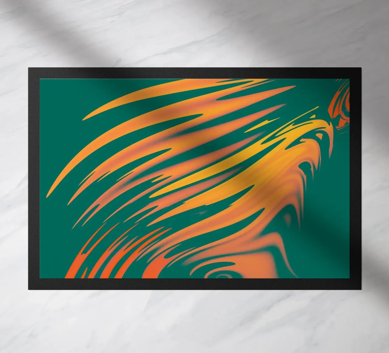 Abstract colourful pattern Lines and waves doormat by Something for you