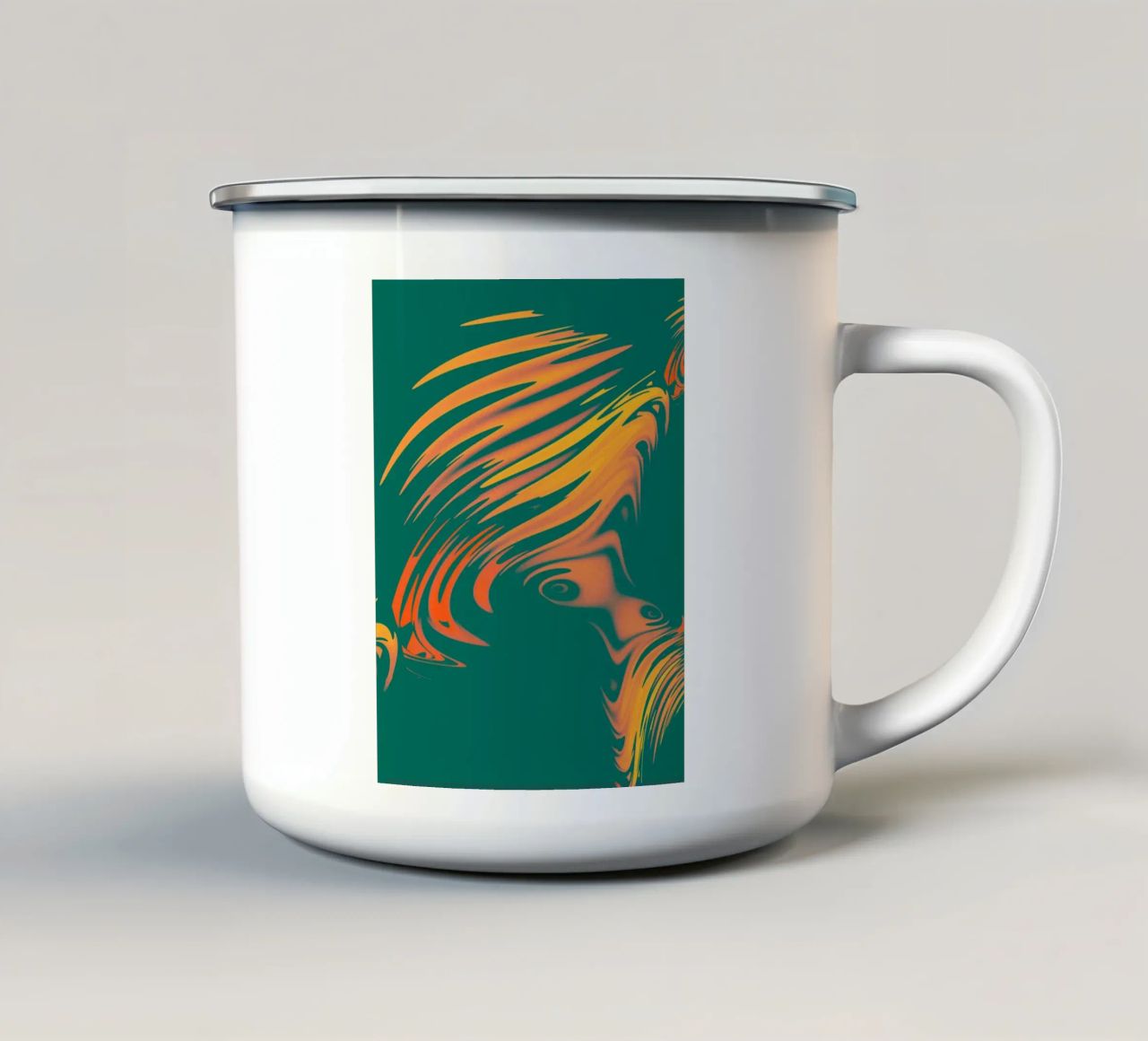 Abstract colourful pattern Lines and waves enamel mug by Something for you