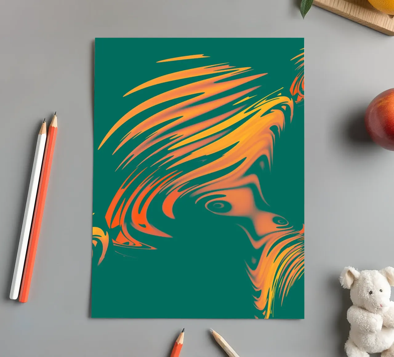 Disegno astratto colorato Linee e onde foglio adesivo da Something for you
