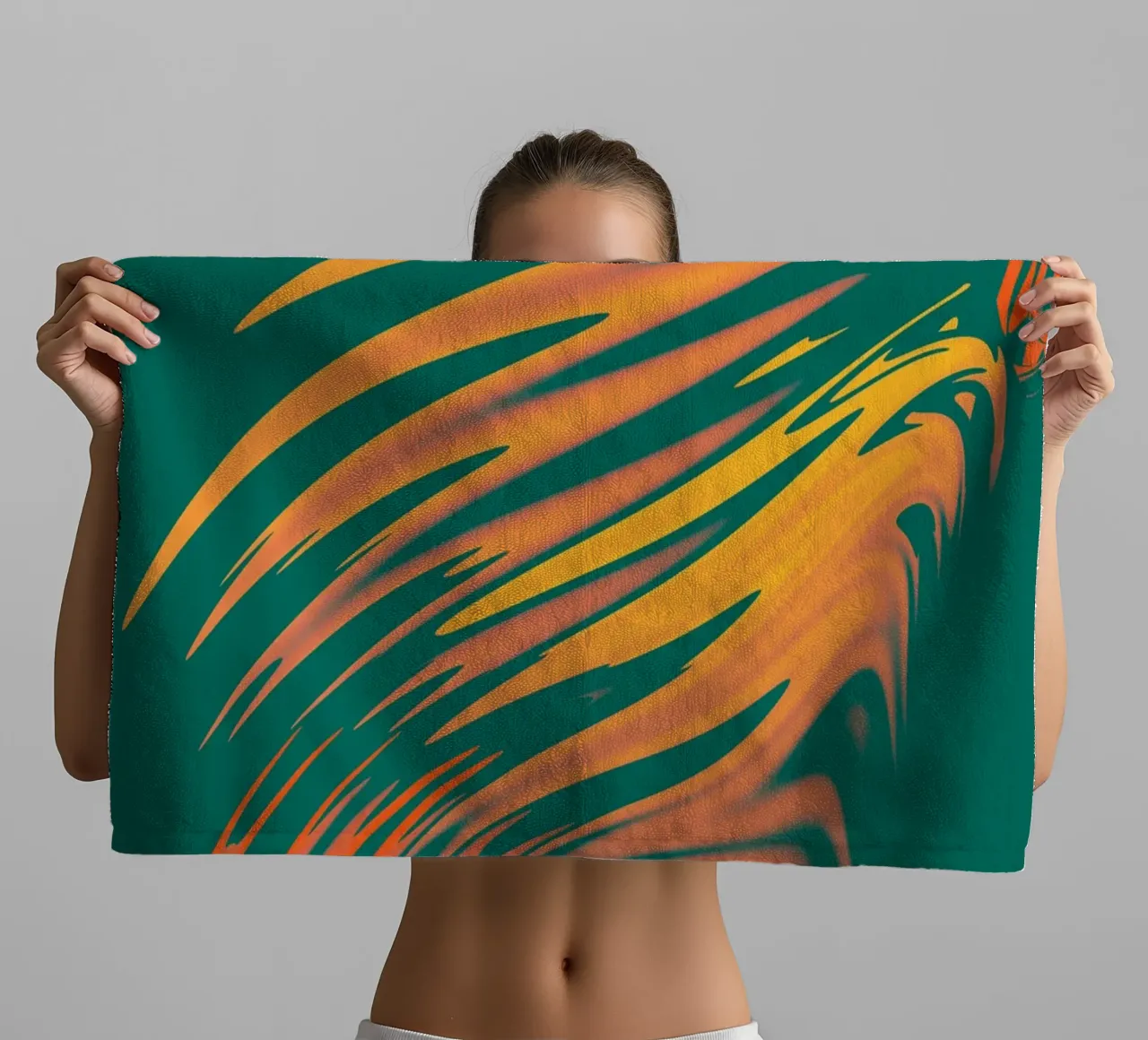 Motif abstrait coloré Lignes et vagues serviette de bain de Something for you