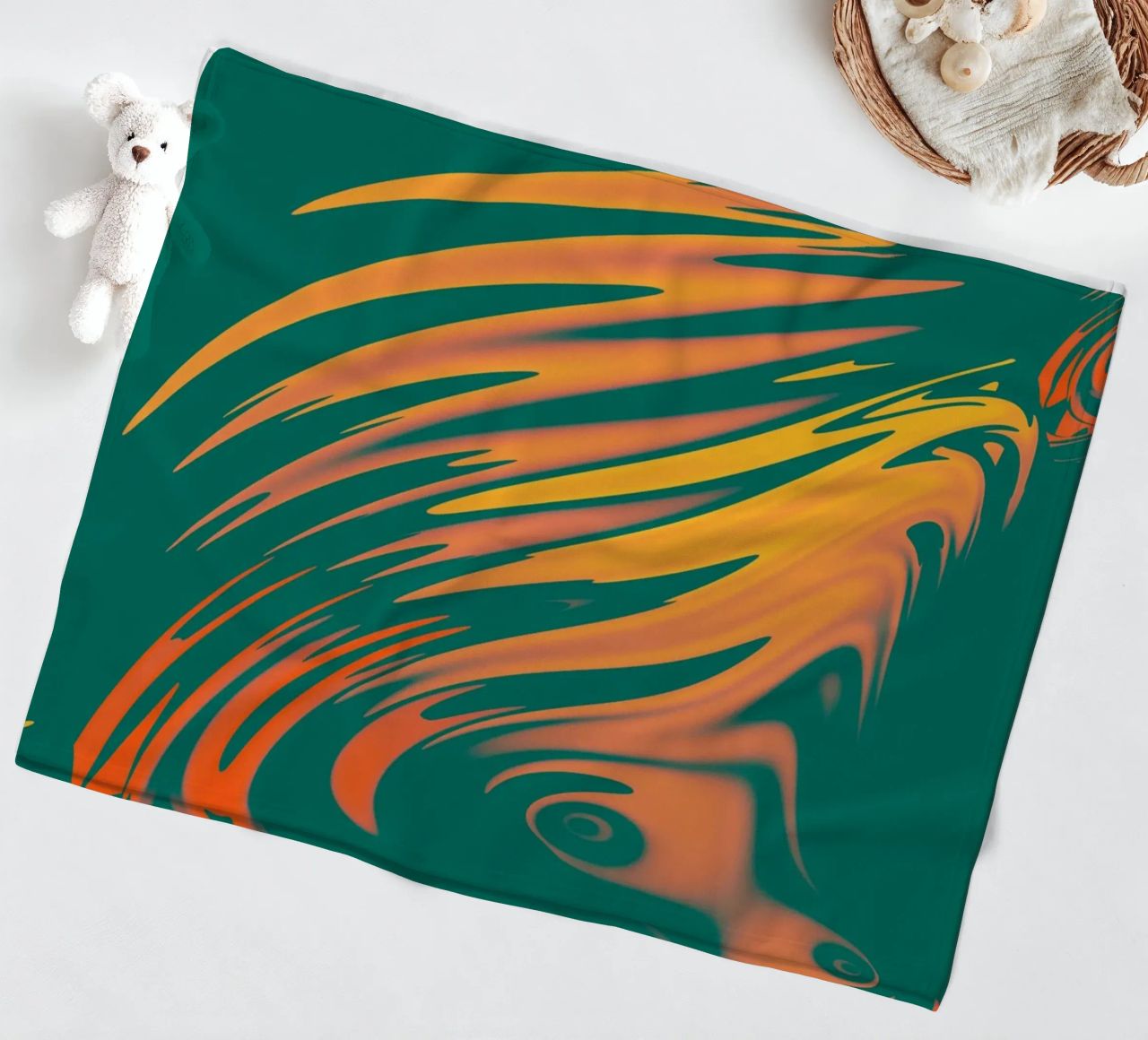 Abstract colourful pattern Lines and waves fleece blanket by Something for you