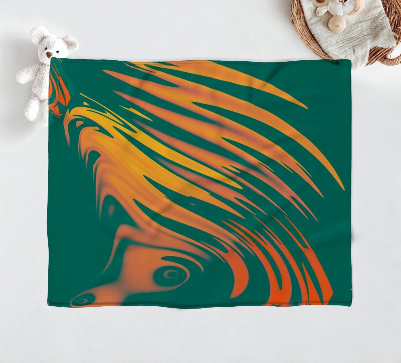 Abstract colourful pattern Lines and waves fleece blanket by Something for you