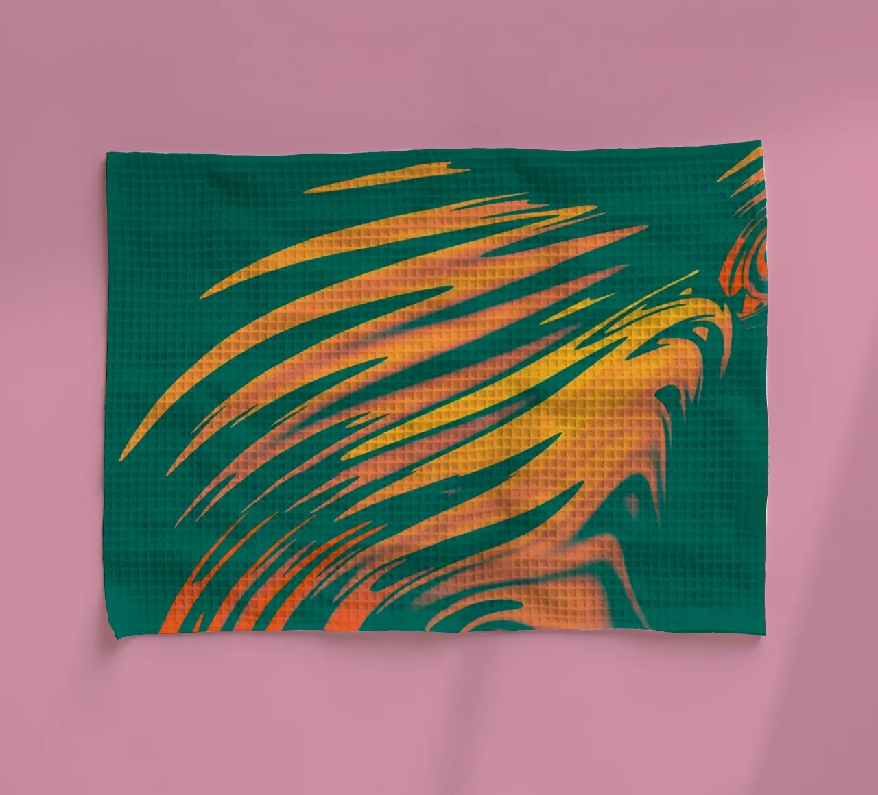 Abstraktes buntes Muster Linien und Wellen Geschirrtuch von Something for you