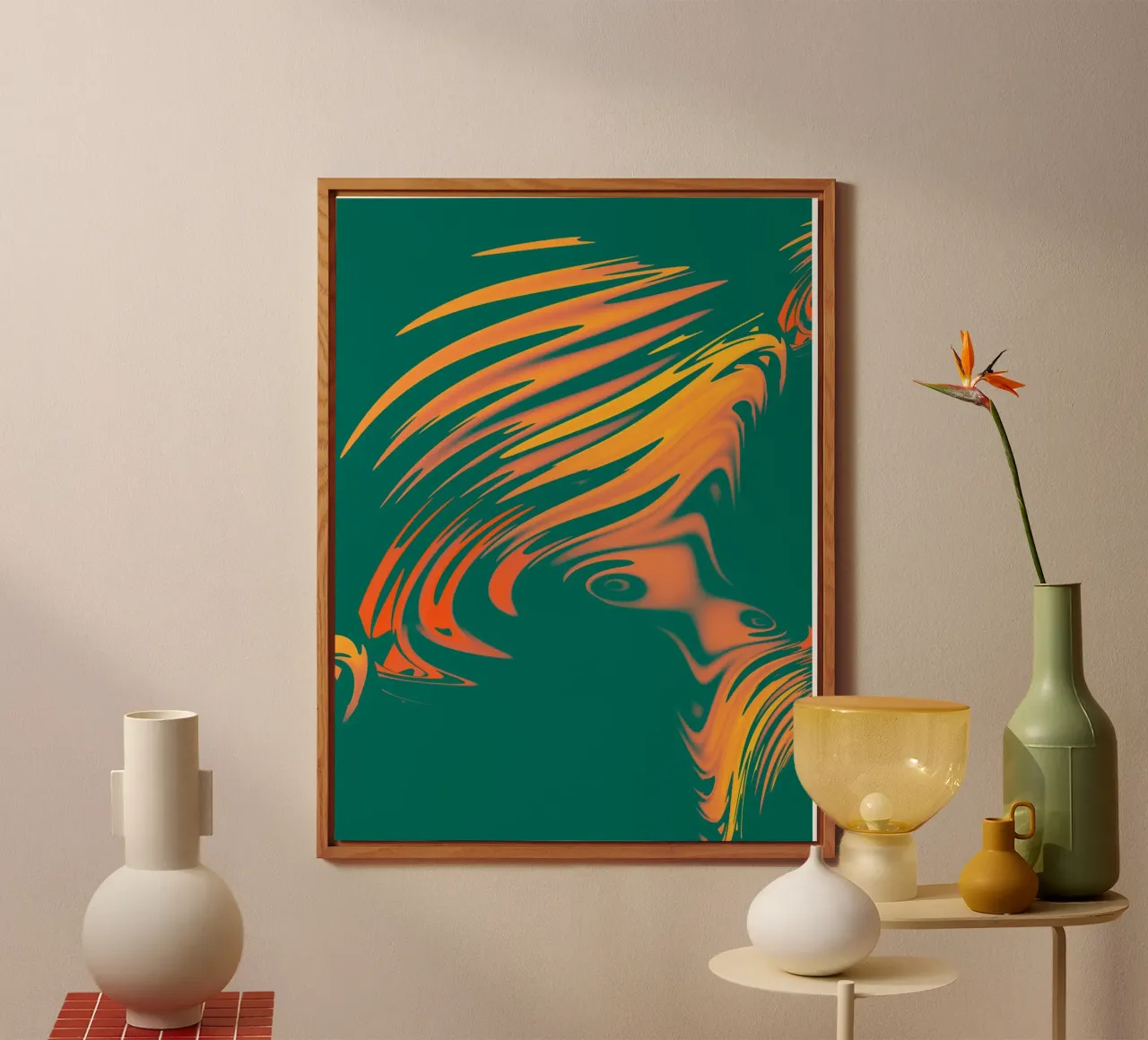 Abstract colourful pattern Lines and waves alu-dibond by Something for you