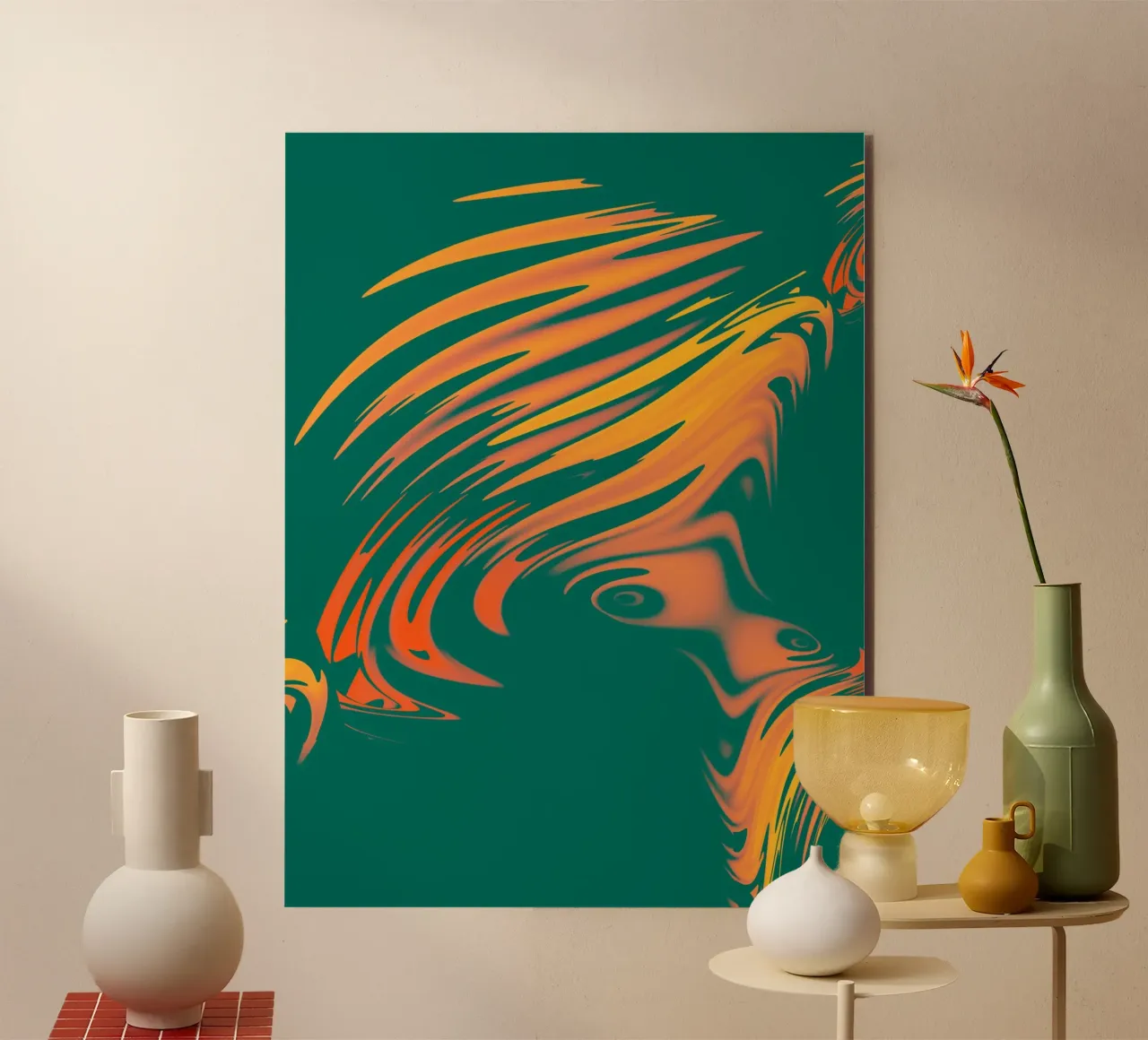 Abstract colourful pattern Lines and waves alu-dibond by Something for you