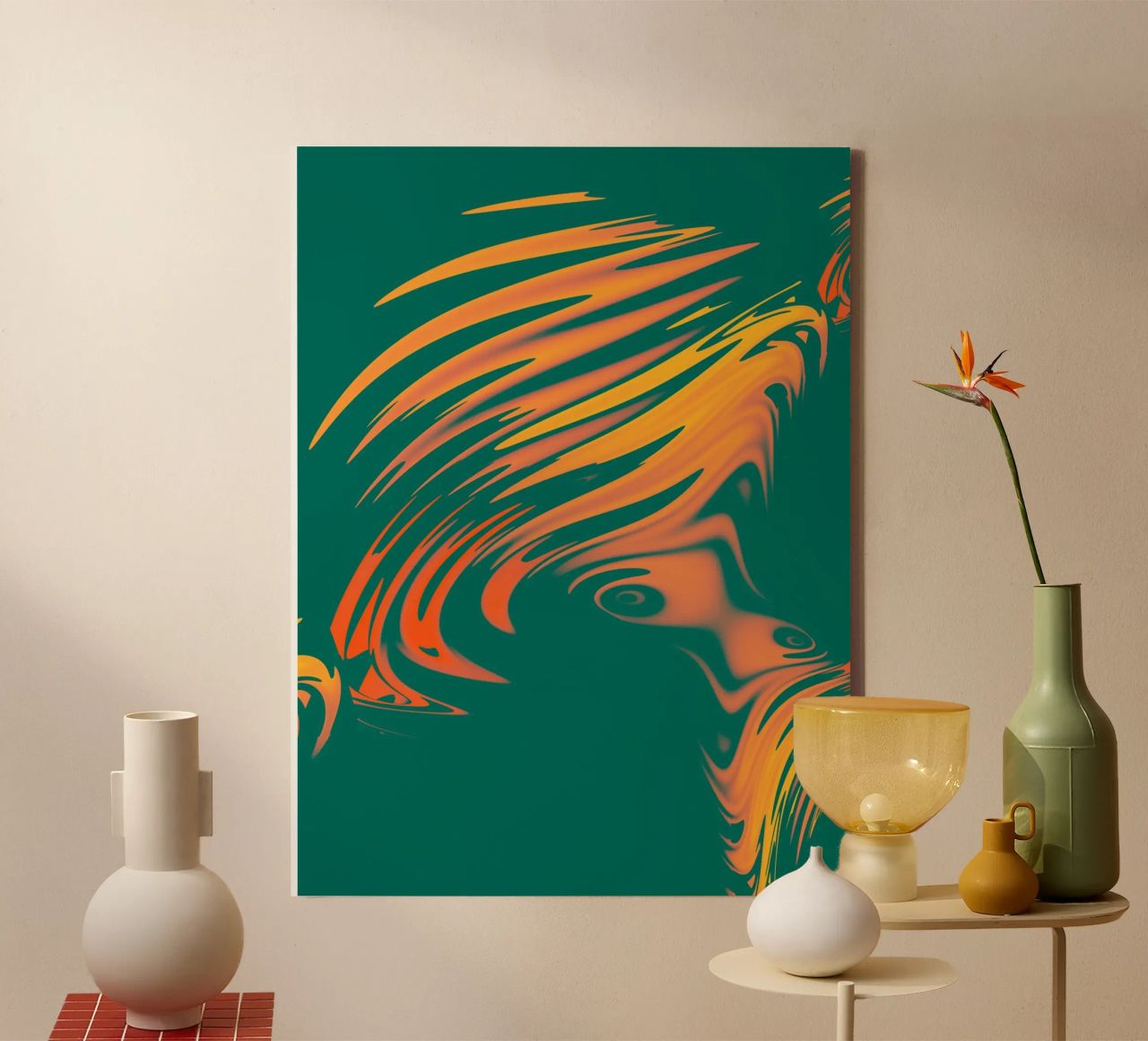 Abstract colourful pattern Lines and waves canvas by Something for you