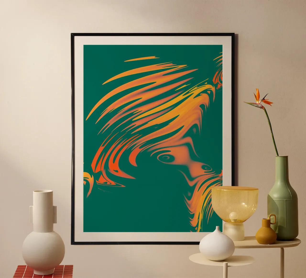 Disegno astratto colorato Linee e onde carta hahnemühle da Something for you