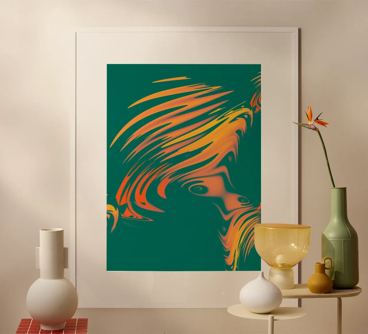 Disegno astratto colorato Linee e onde carta hahnemühle da Something for you