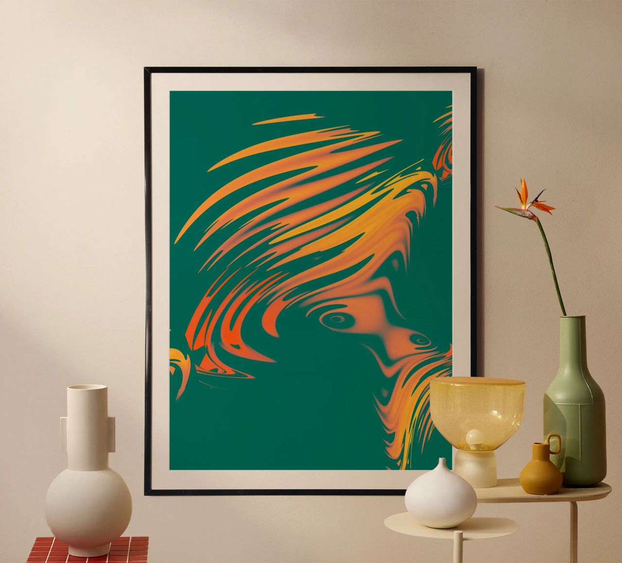 Abstract colourful pattern Lines and waves hahnemühle by Something for you