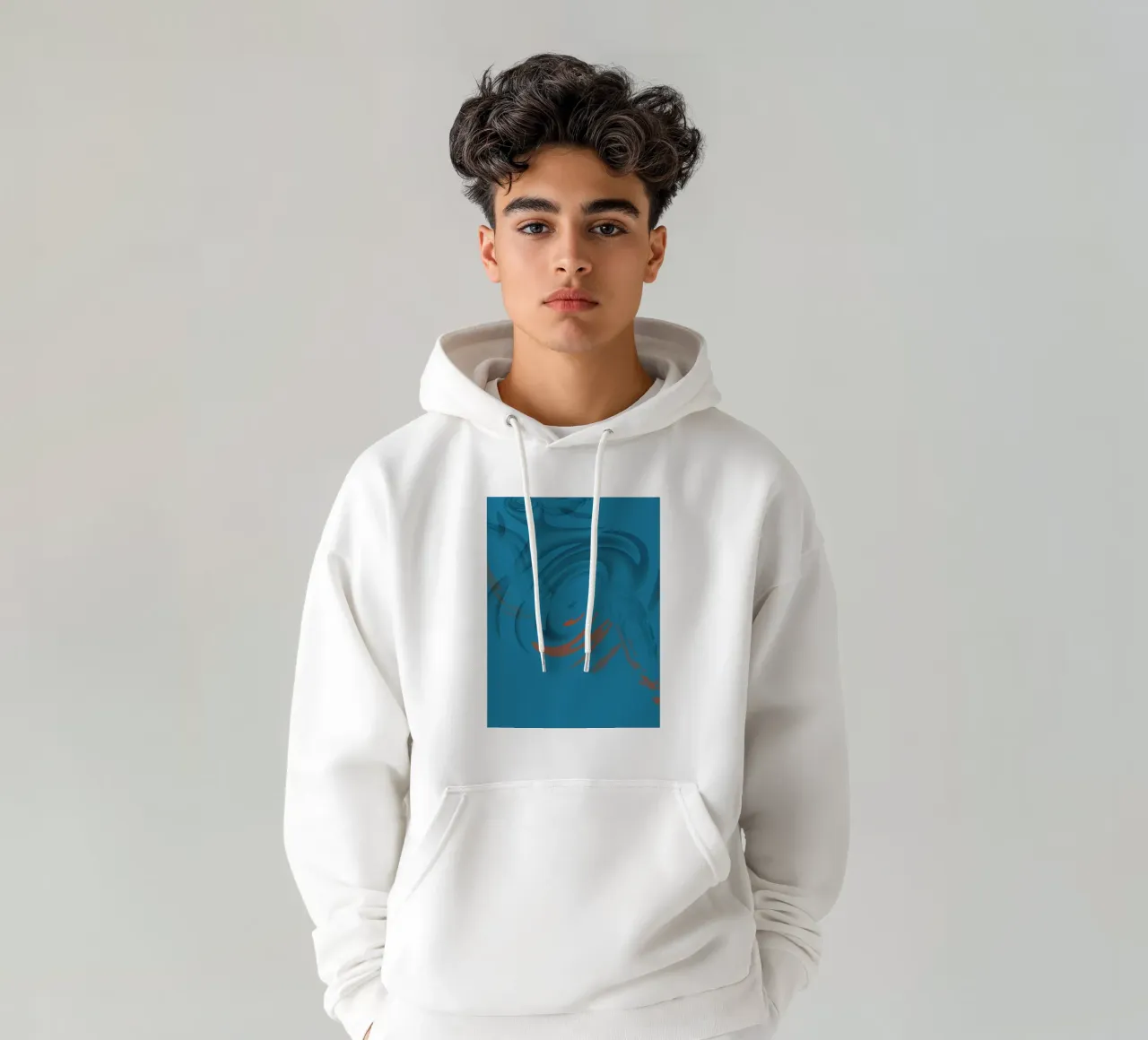 Modello frattale circolare blu astratto felpa con cappuccio da Something for you