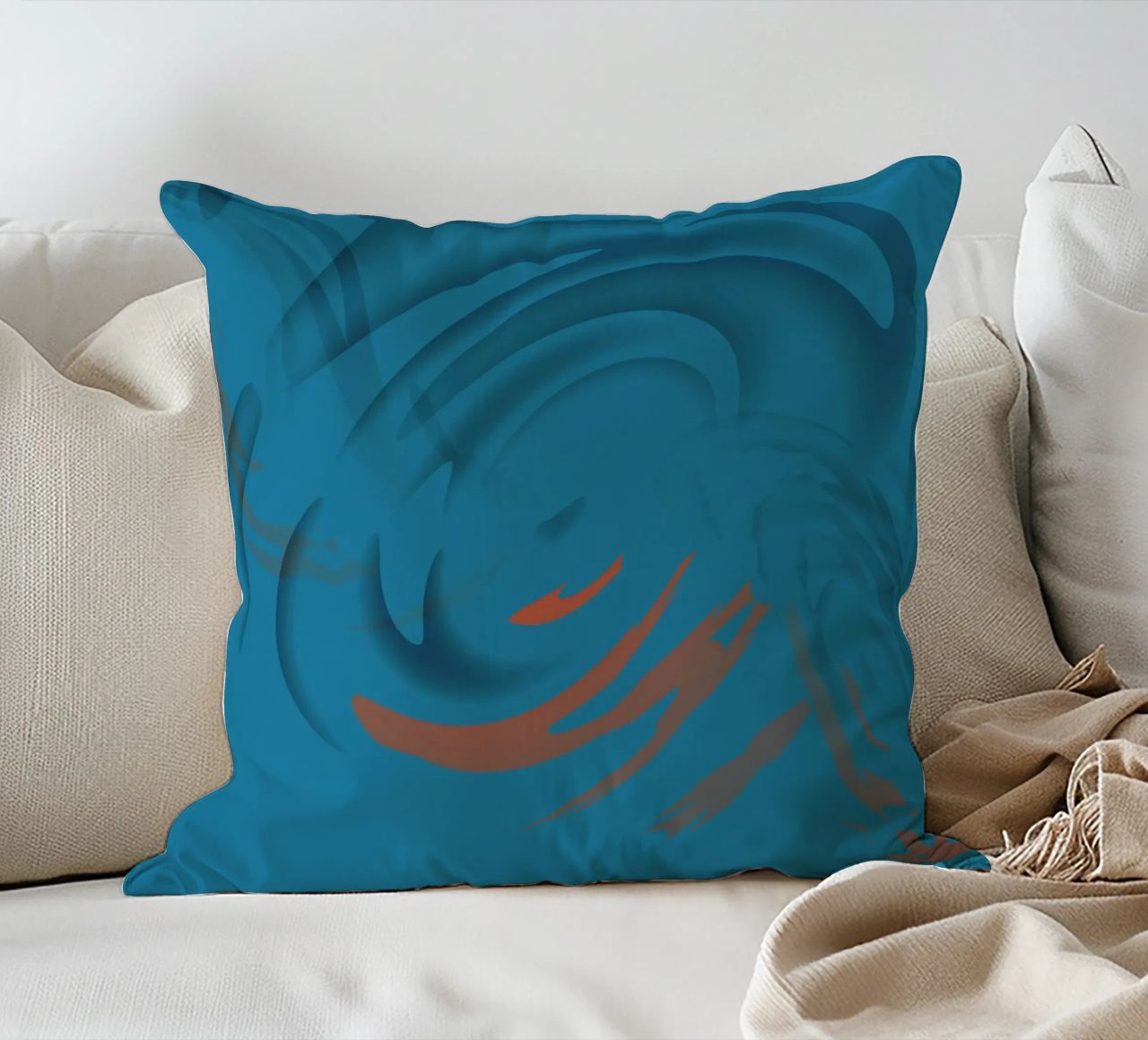 Modello frattale circolare blu astratto cuscino da Something for you