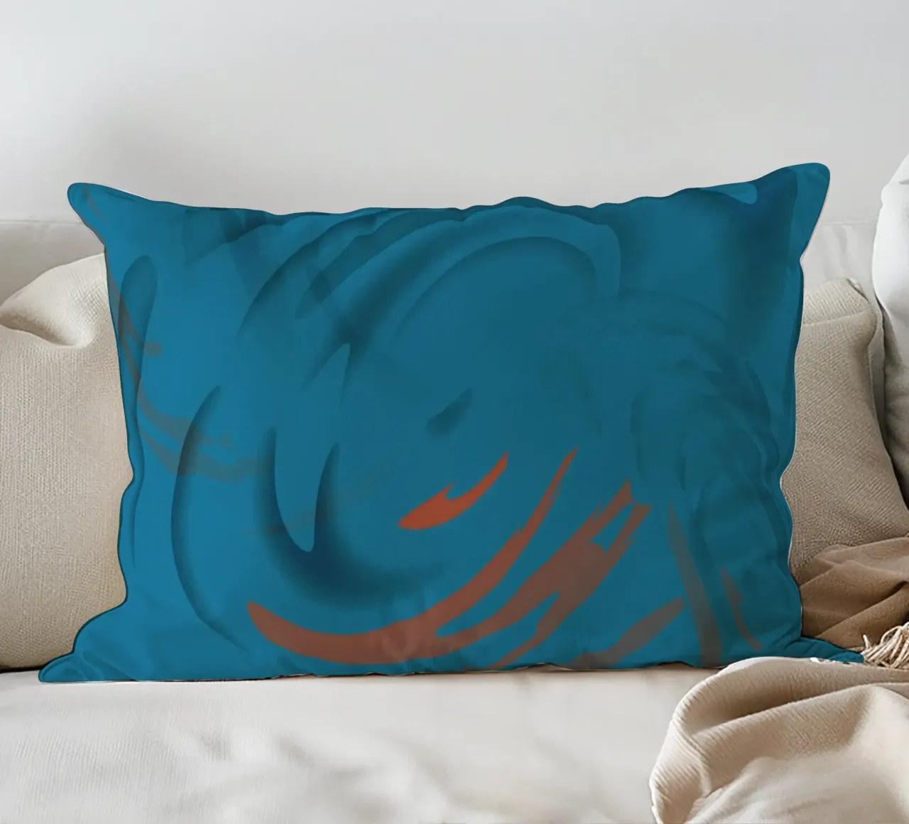 Abstract blauw cirkelvormig fractal patroon kussen van Something for you