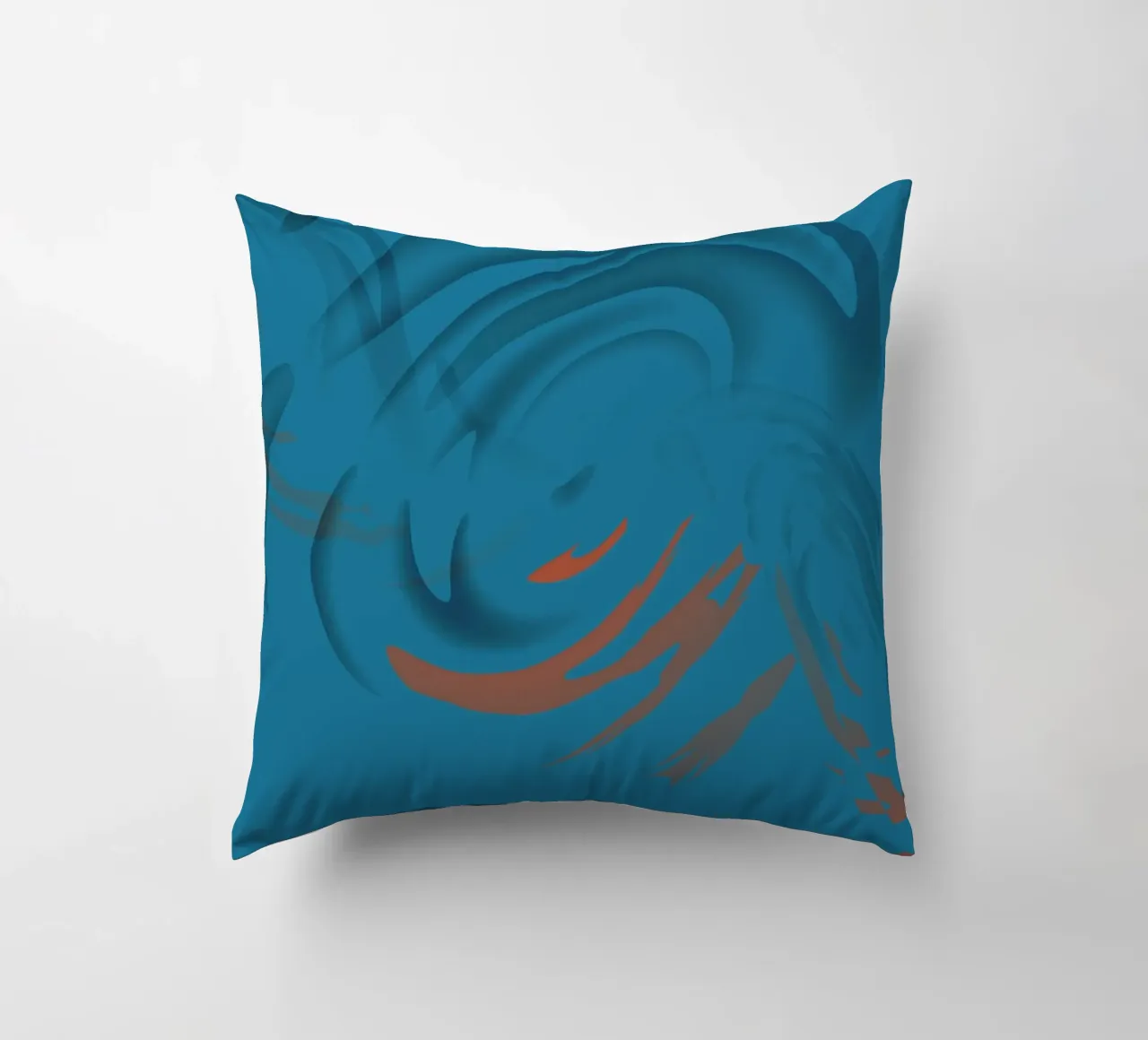 Abstract blauw cirkelvormig fractal patroon kussen van Something for you