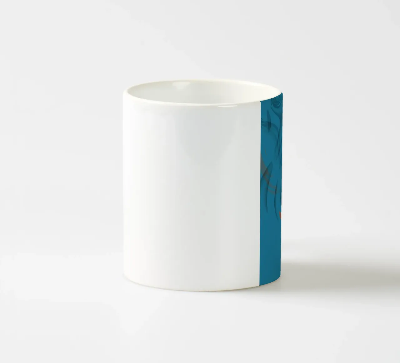Abstract blue circular fractal pattern ceramic mug by Something for you