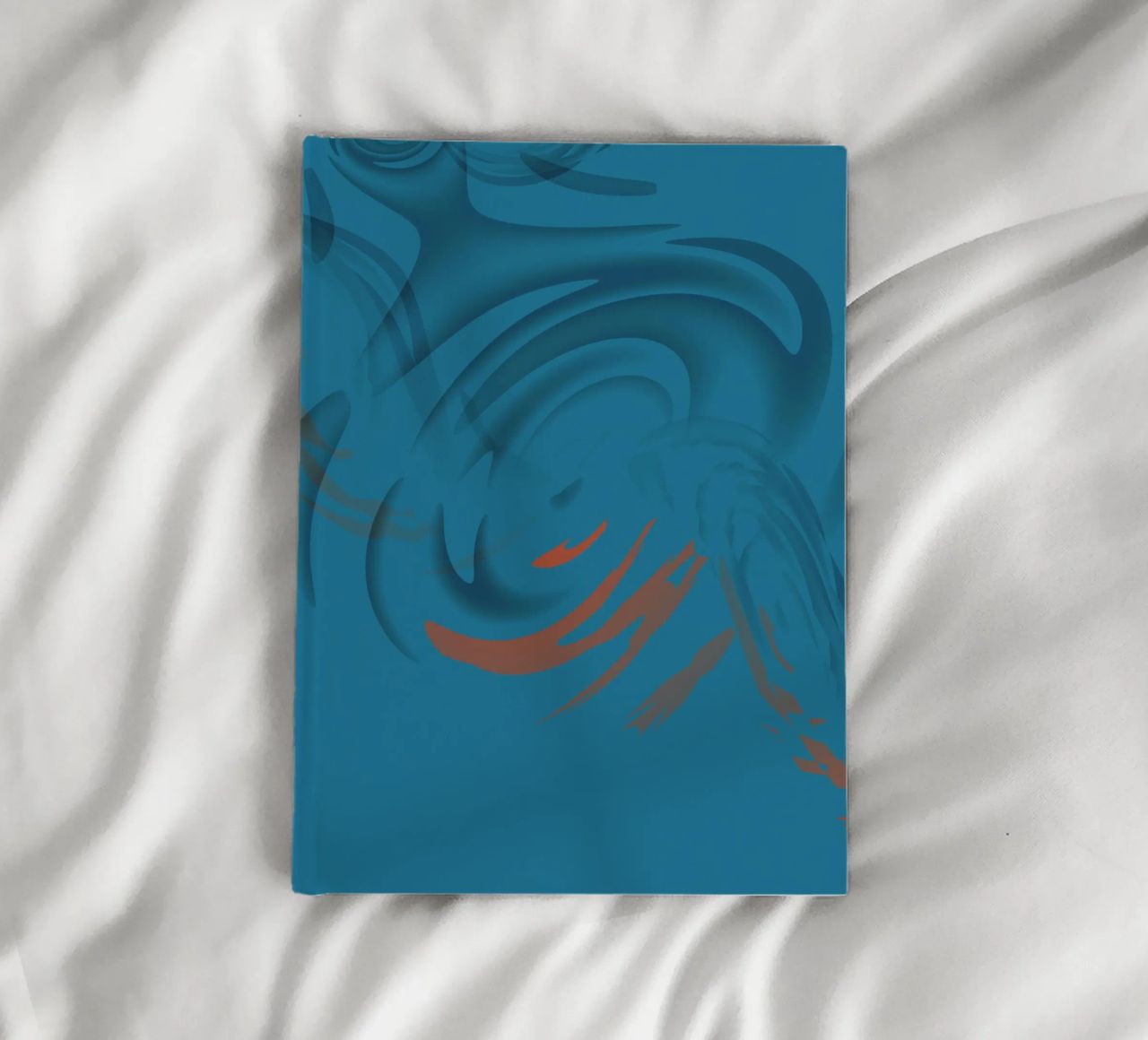 Abstract blue circular fractal pattern notebook by Something for you