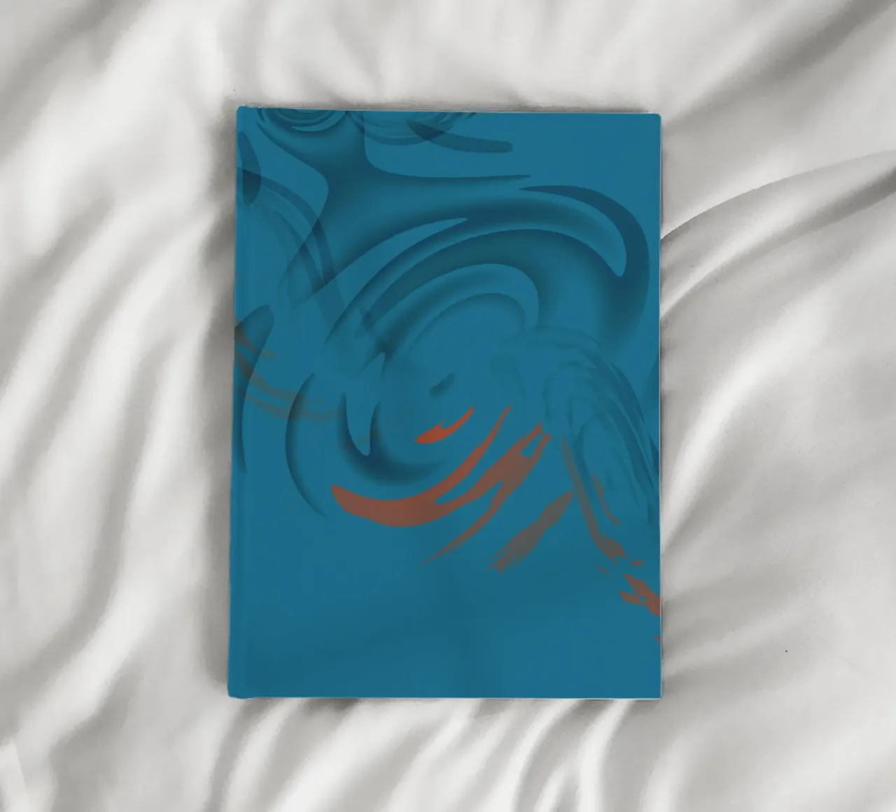 Abstract blue circular fractal pattern notebook by Something for you