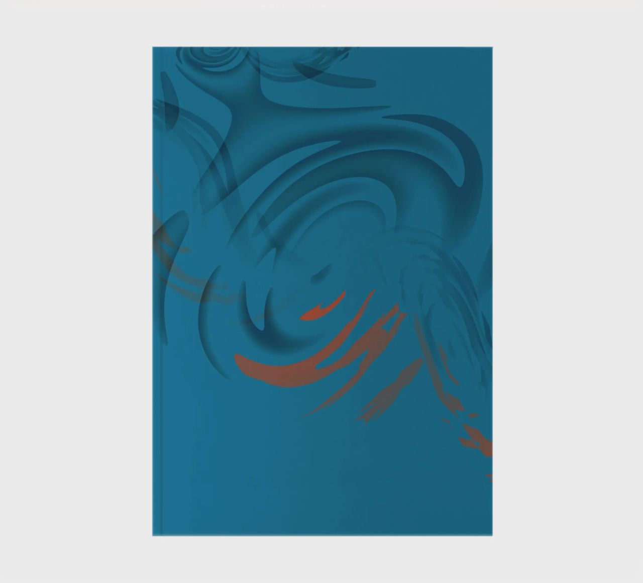 Abstract blue circular fractal pattern notebook by Something for you