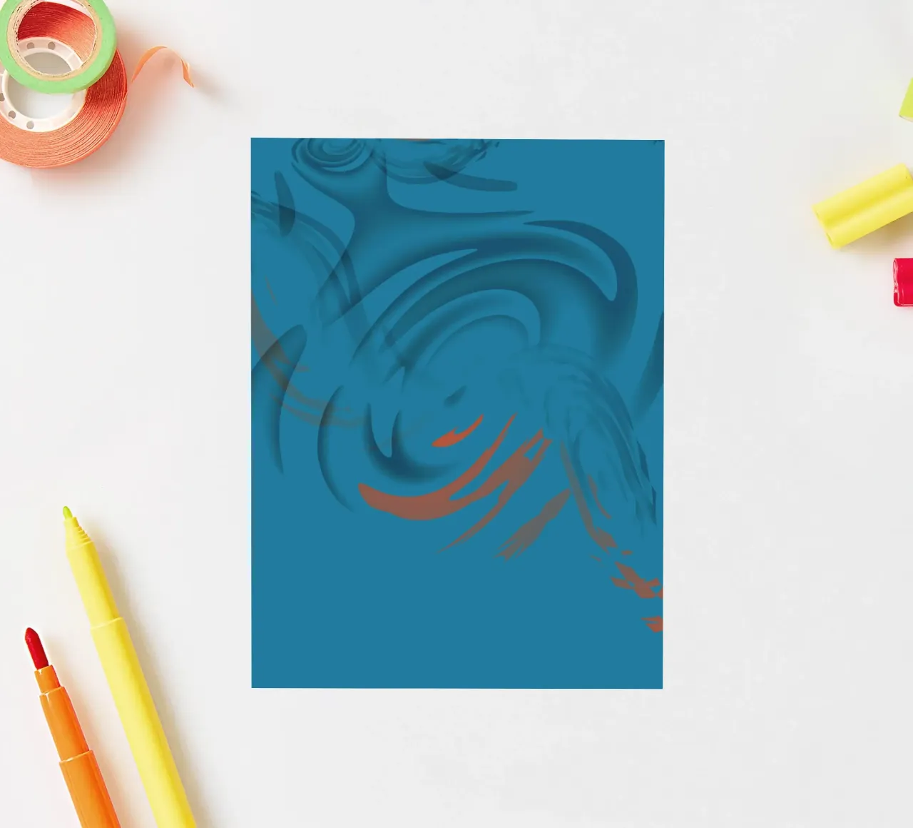 Modello frattale circolare blu astratto adesivo da Something for you