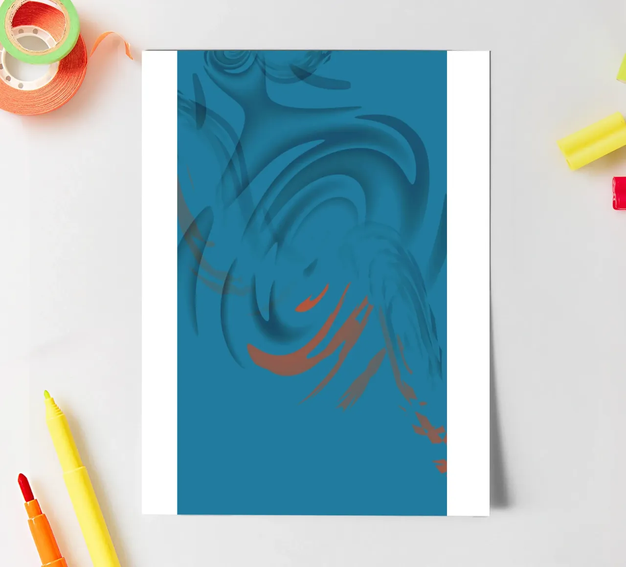 Abstract blue circular fractal pattern sticker sheet by Something for you