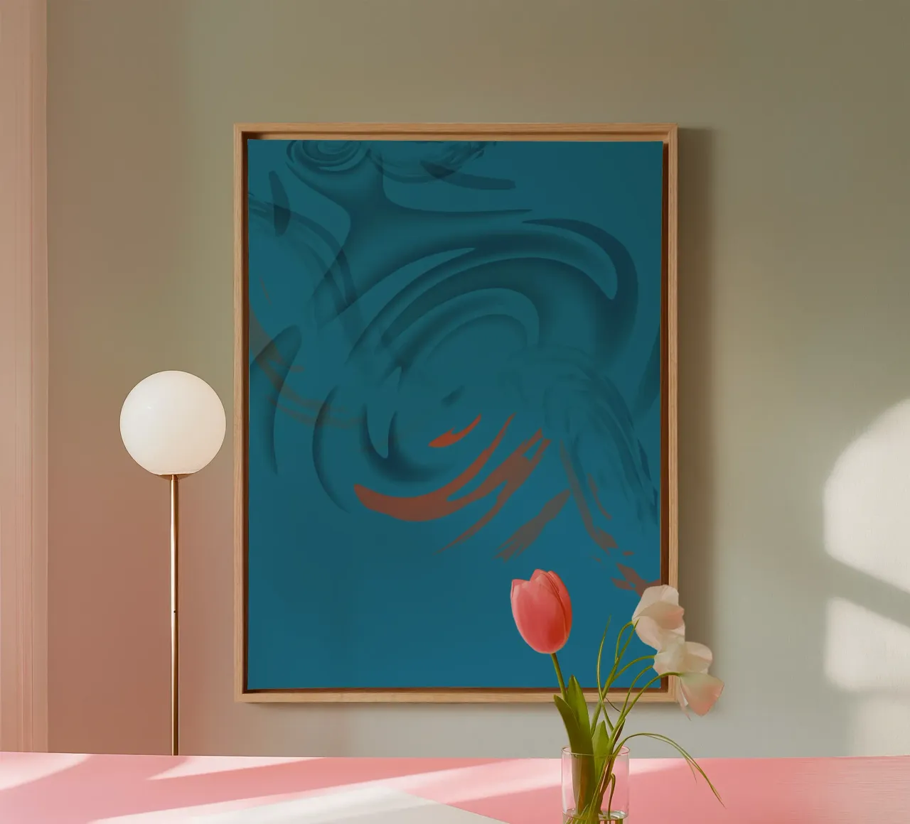 Modello frattale circolare blu astratto tela da Something for you