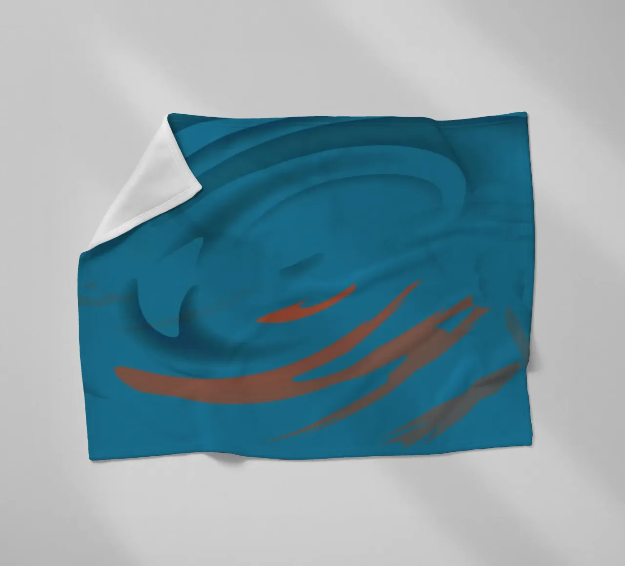 Abstraktes blaues kreisförmiges Fraktal Muster Fleecedecke von Something for you