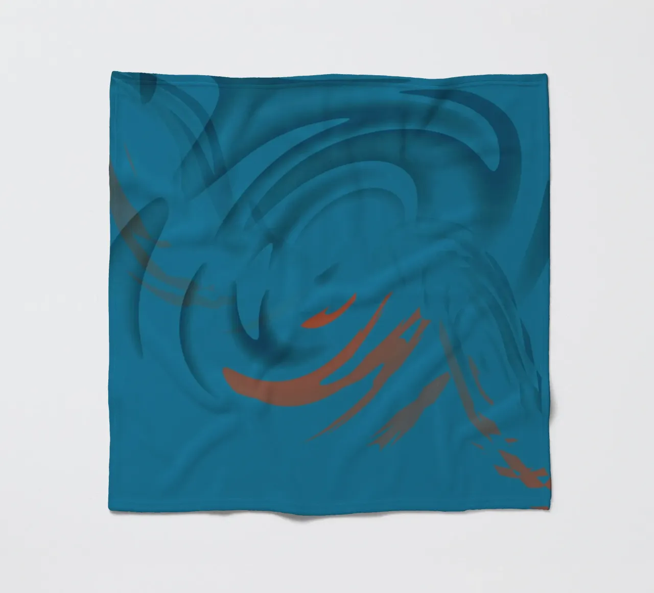 Abstraktes blaues kreisförmiges Fraktal Muster Fleecedecke von Something for you