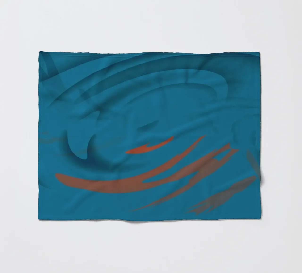 Abstraktes blaues kreisförmiges Fraktal Muster Fleecedecke von Something for you