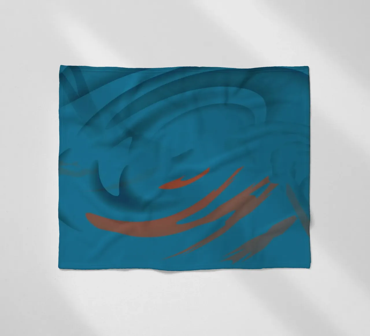 Abstraktes blaues kreisförmiges Fraktal Muster Fleecedecke von Something for you