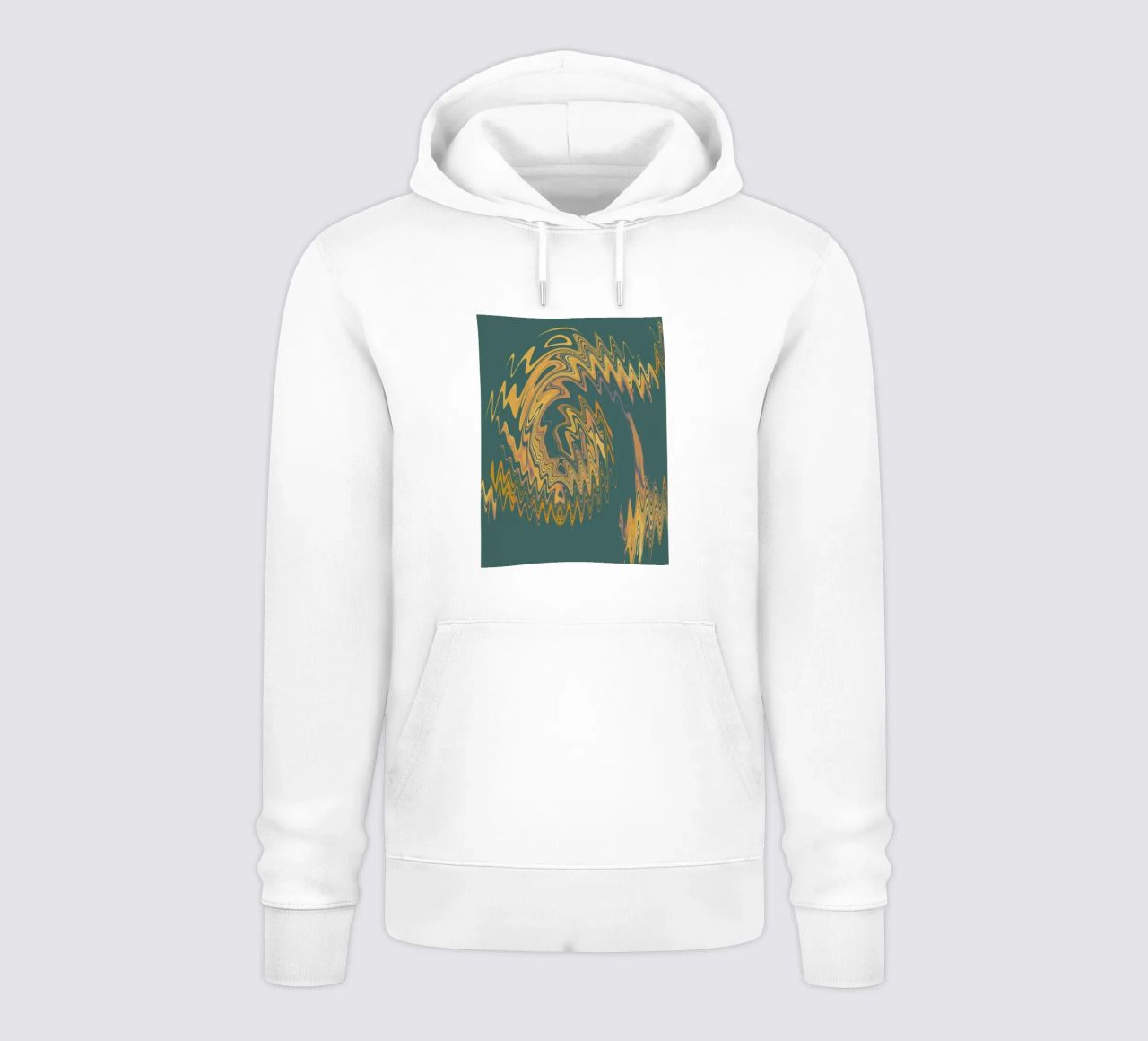 Motif abstrait vert jaune circulaire fractal sweat à capuche de Something for you