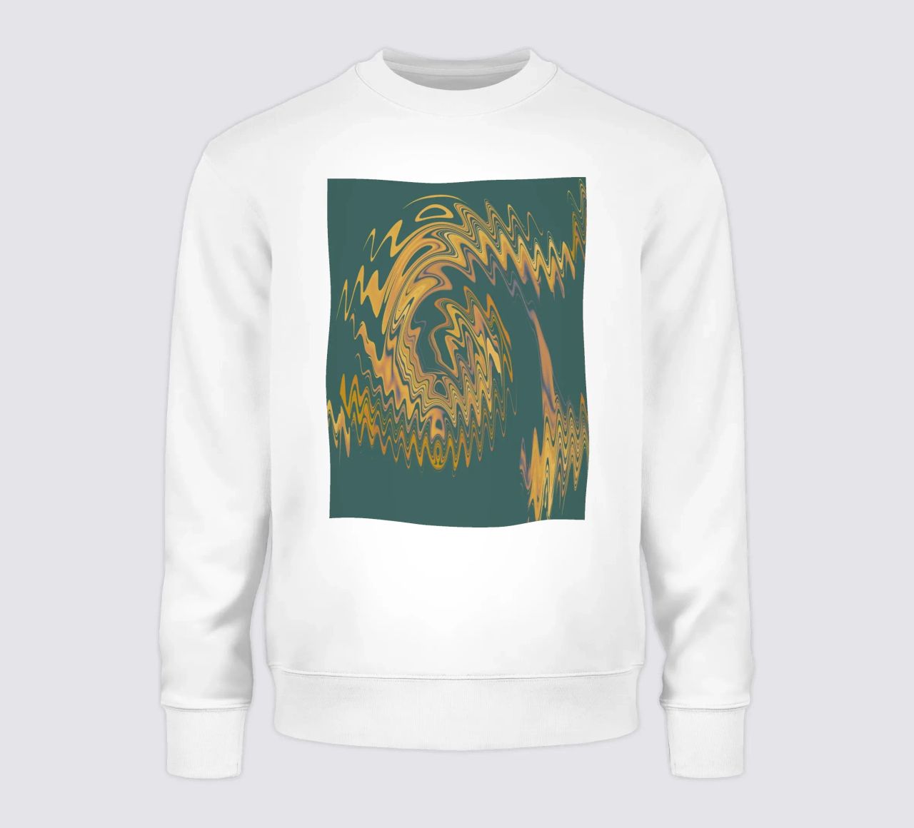 Motif abstrait vert jaune circulaire fractal sweat de Something for you