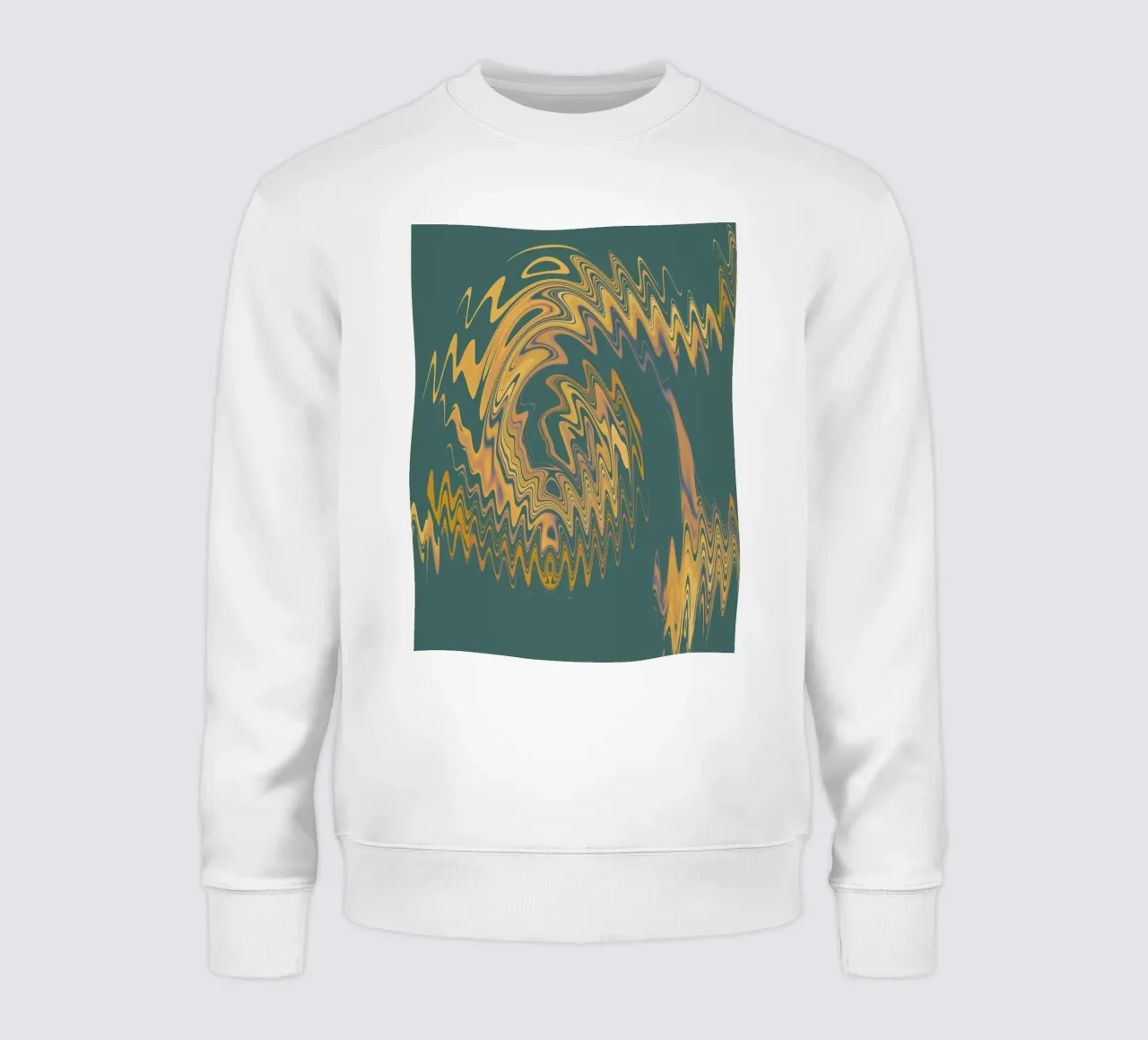 Motif abstrait vert jaune circulaire fractal sweat de Something for you