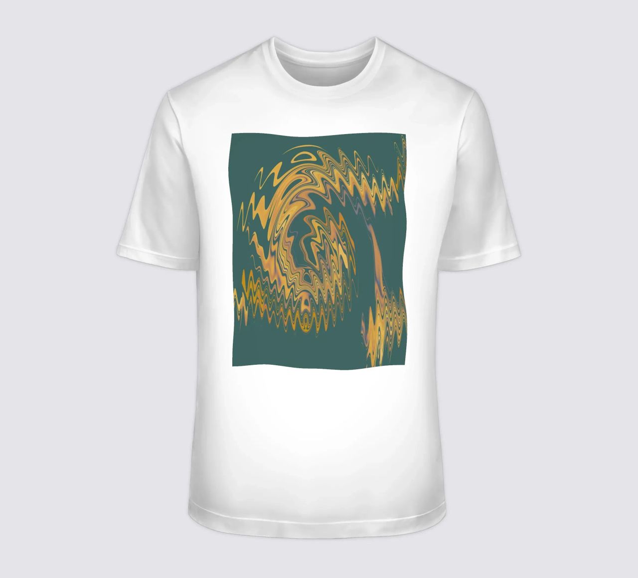 Motif abstrait vert jaune circulaire fractal t-shirt de Something for you