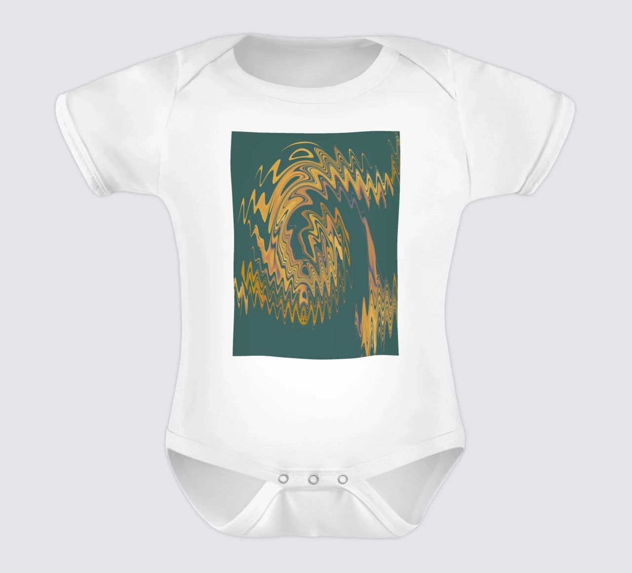 Motif abstrait vert jaune circulaire fractal body bébé de Something for you