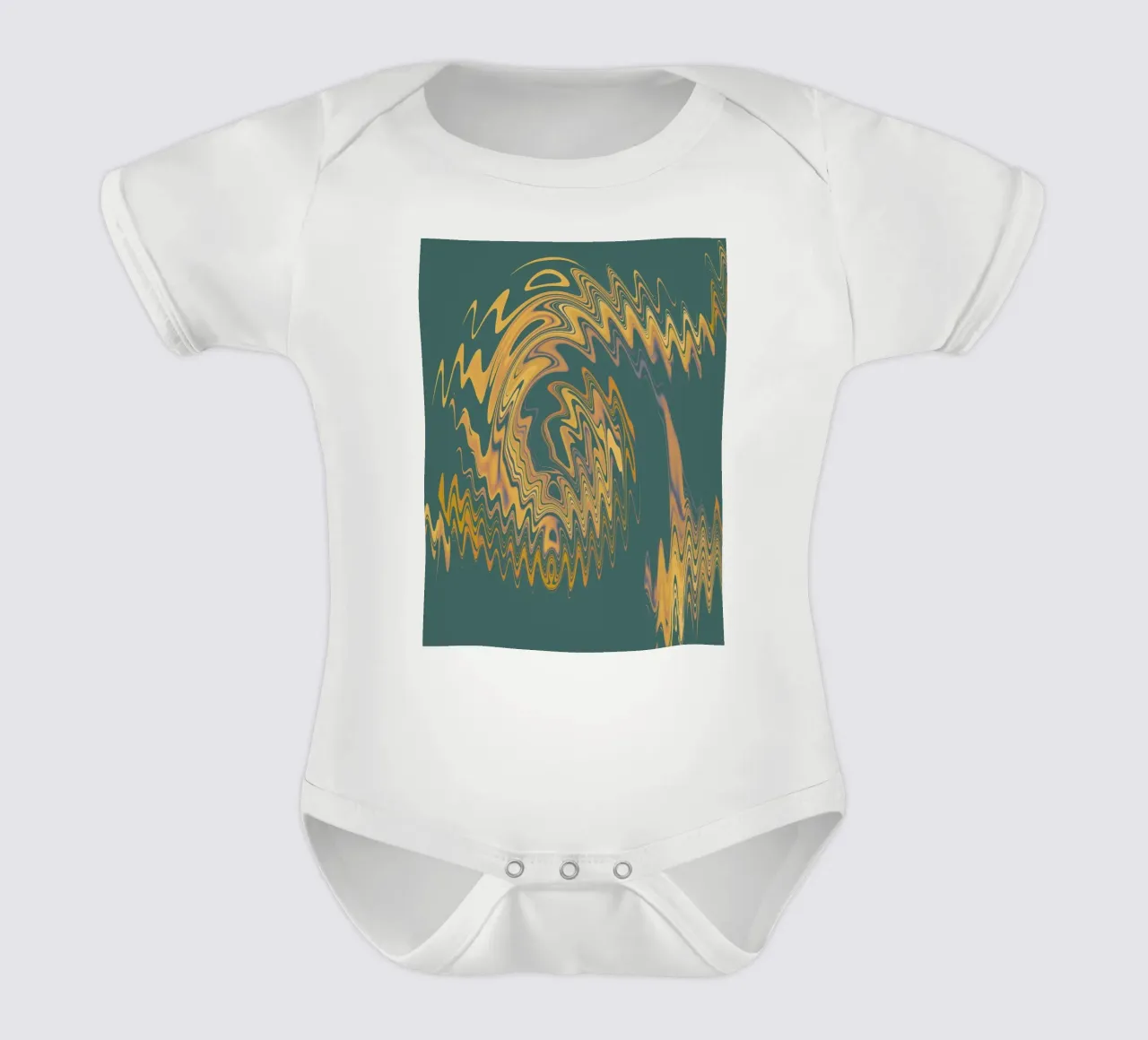 Motif abstrait vert jaune circulaire fractal body bébé de Something for you