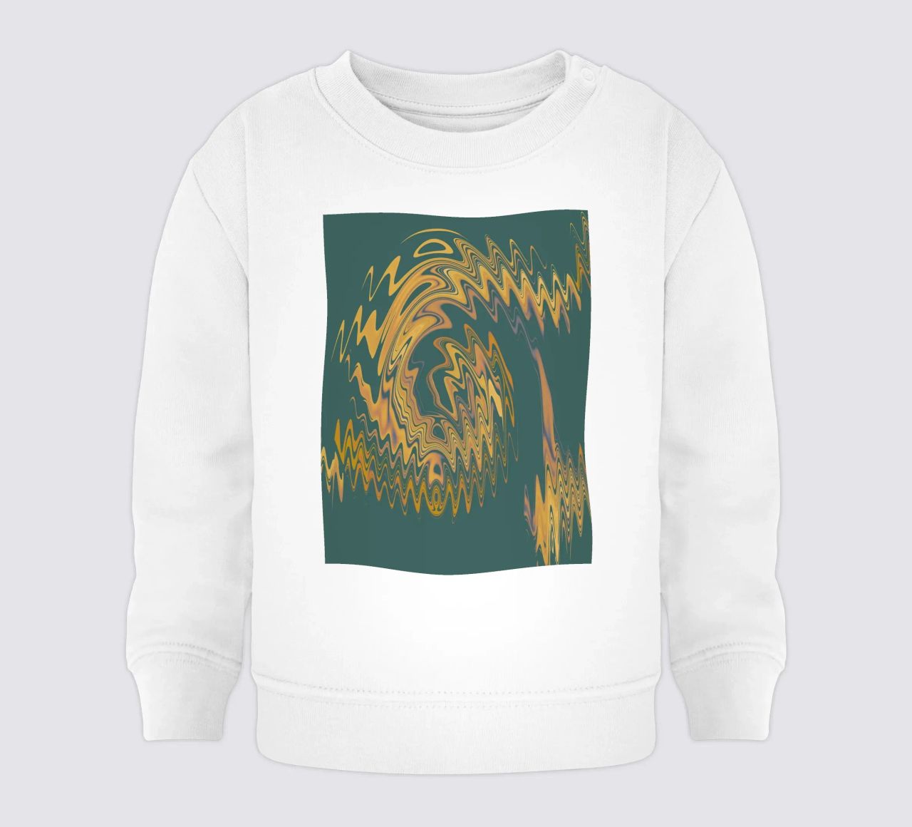Motif abstrait vert jaune circulaire fractal sweat pour bébé de Something for you