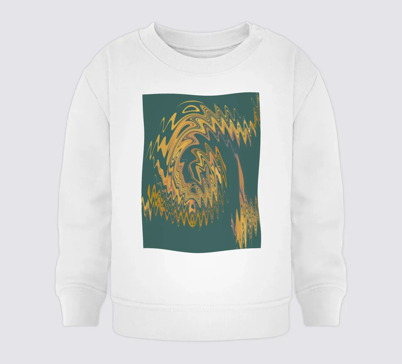 Motif abstrait vert jaune circulaire fractal sweat pour bébé de Something for you
