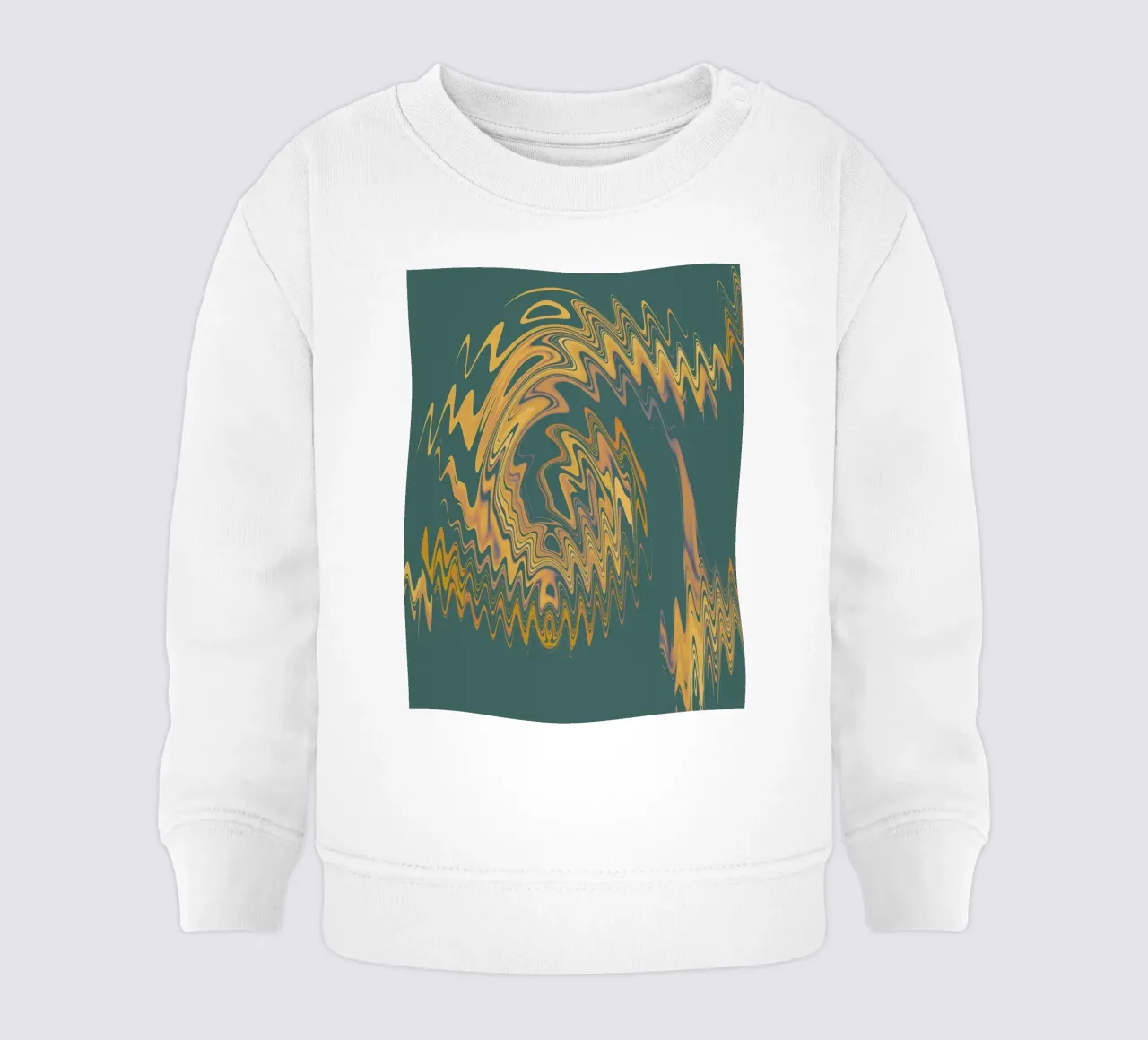 Motif abstrait vert jaune circulaire fractal sweat pour bébé de Something for you
