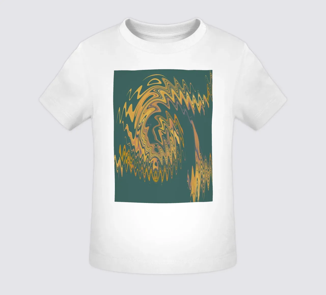 Motif abstrait vert jaune circulaire fractal t-shirt pour bébé de Something for you