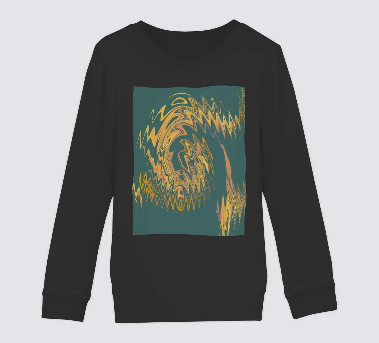 Motif abstrait vert jaune circulaire fractal sweat enfant de Something for you
