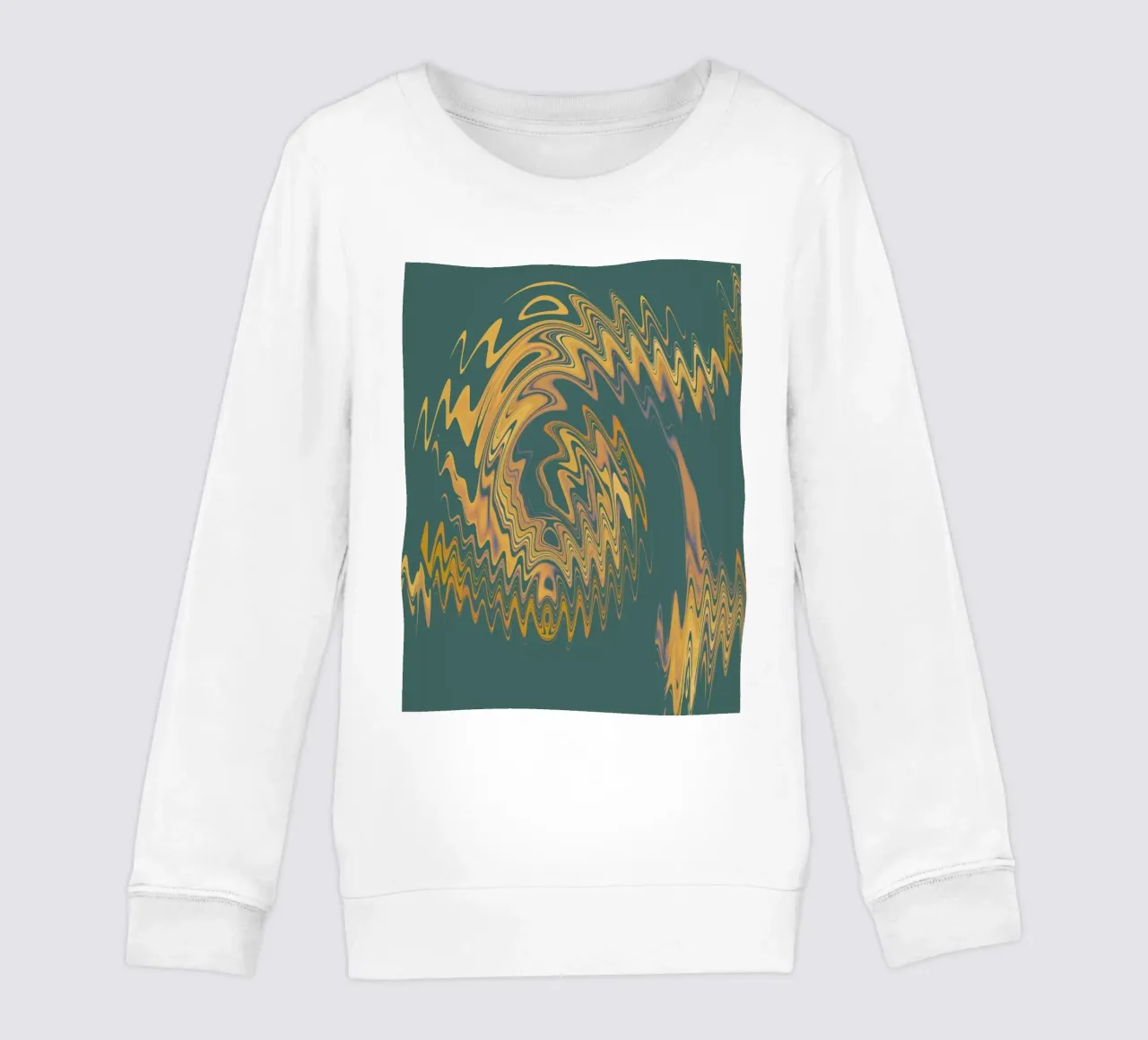 Motif abstrait vert jaune circulaire fractal sweat enfant de Something for you