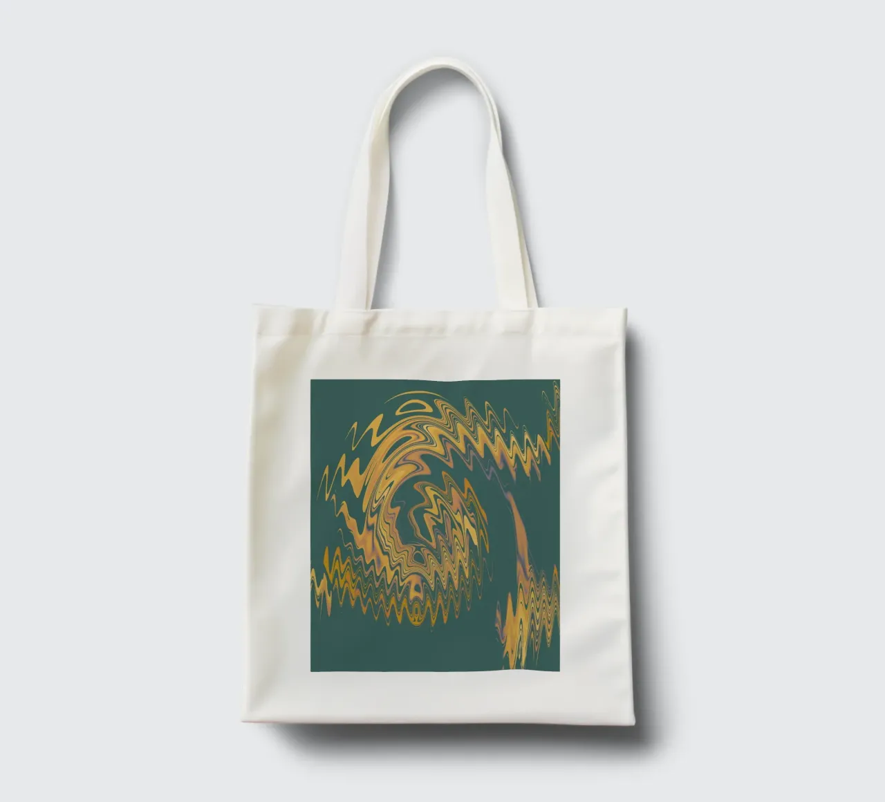 Motif abstrait vert jaune circulaire fractal tote bag de Something for you