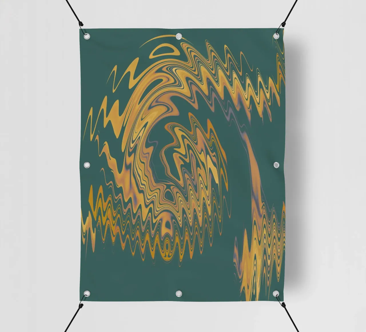 Motif abstrait vert jaune circulaire fractal bâche pvc de Something for you