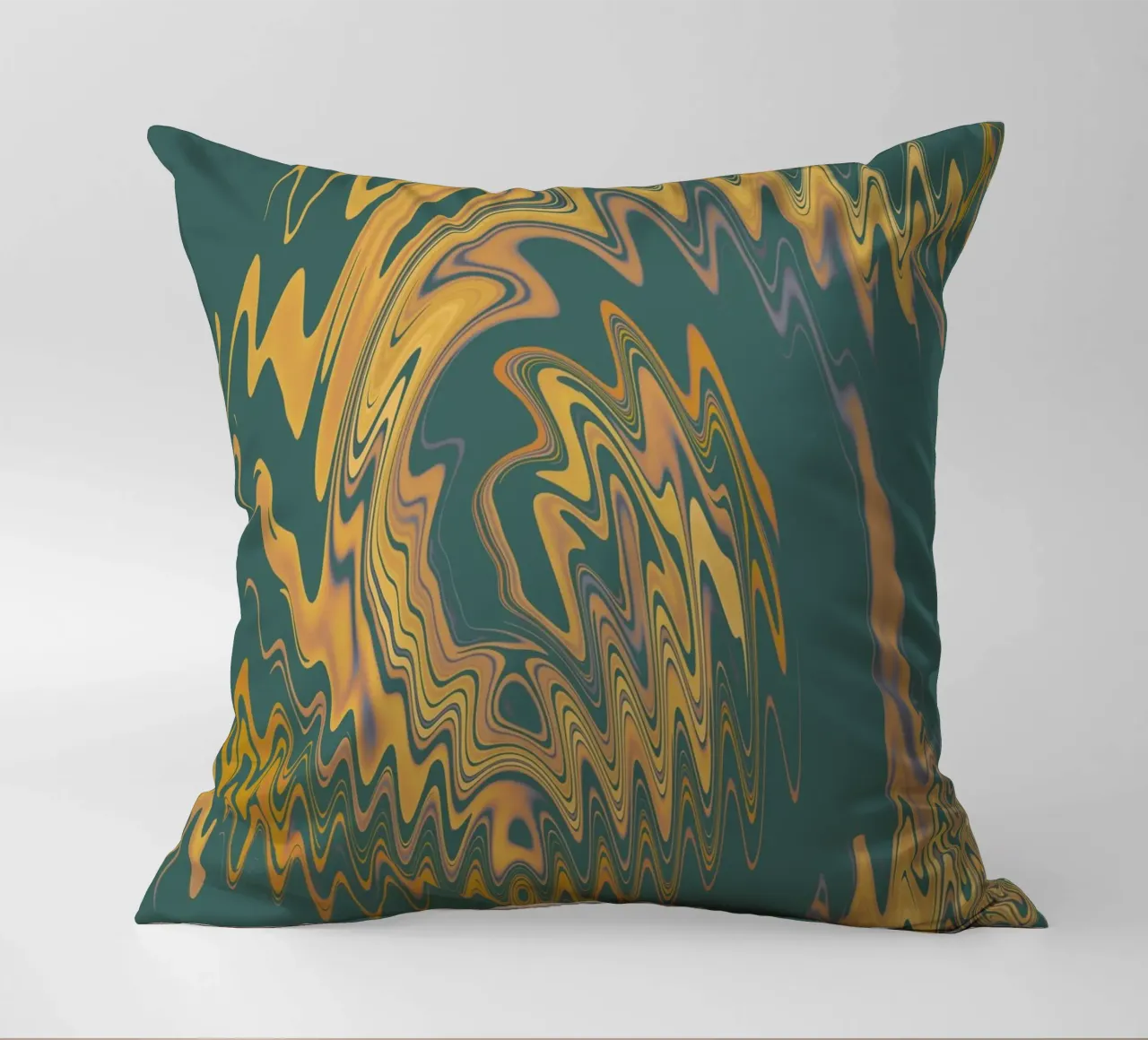 Motif abstrait vert jaune circulaire fractal coussin de Something for you