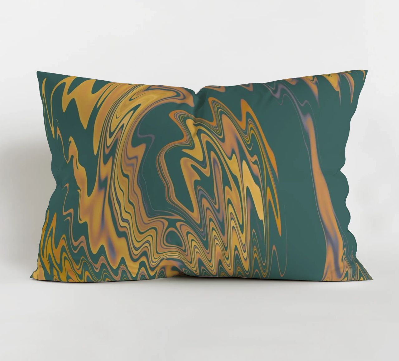 Motif abstrait vert jaune circulaire fractal coussin de Something for you