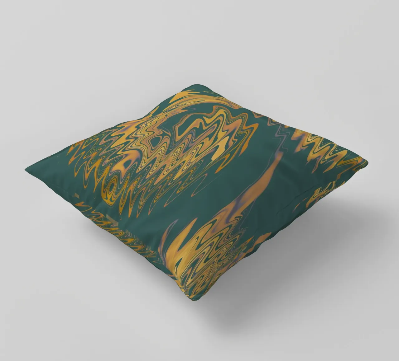 Motif abstrait vert jaune circulaire fractal coussin de Something for you