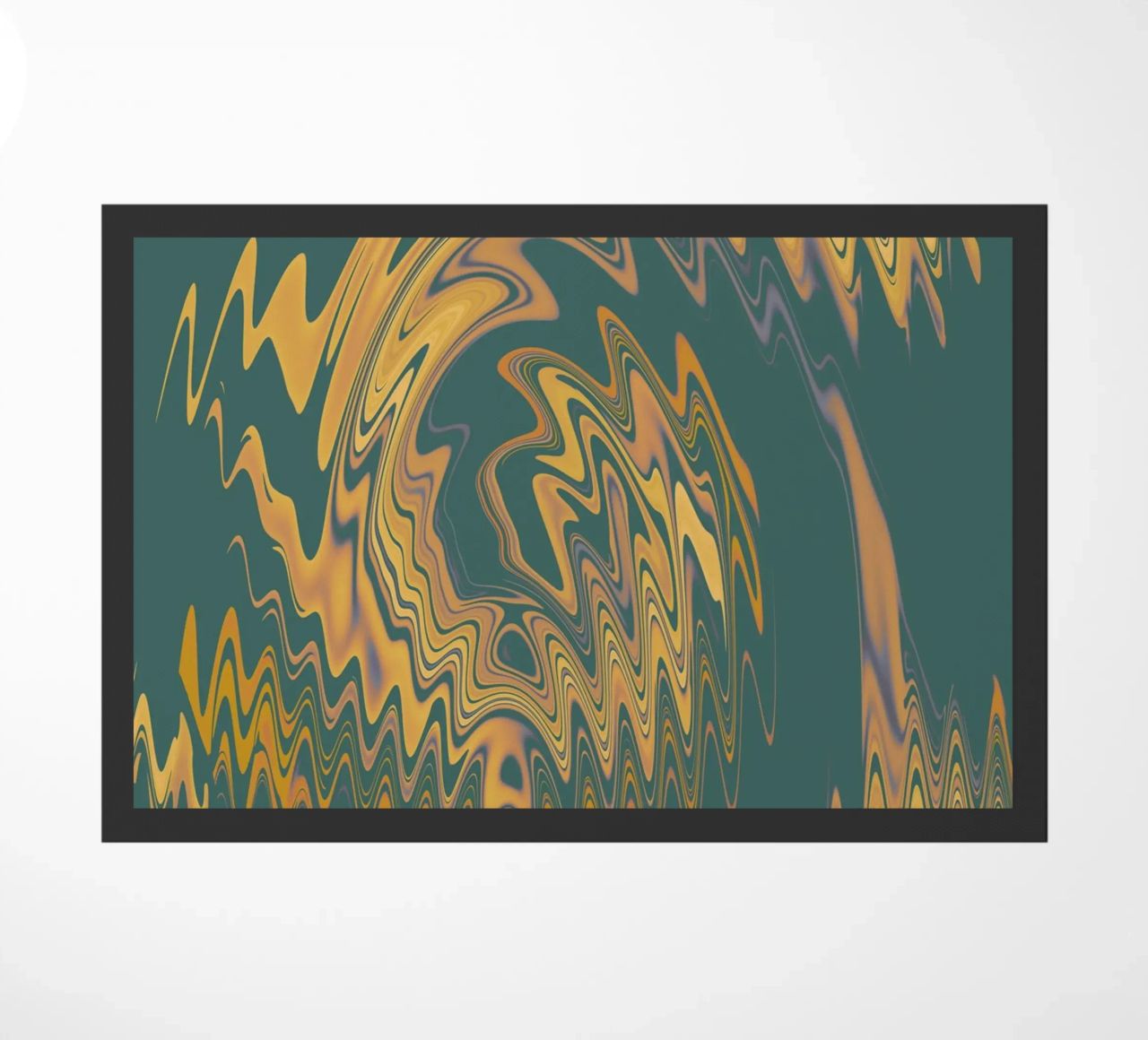 Motif abstrait vert jaune circulaire fractal paillasson de Something for you