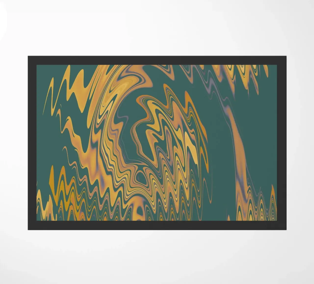 Motif abstrait vert jaune circulaire fractal paillasson de Something for you