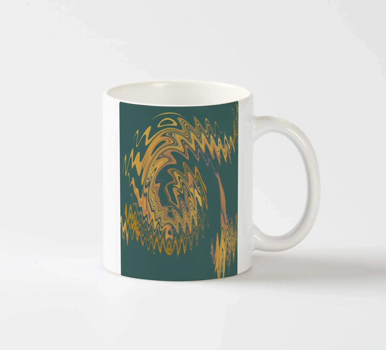 Motif abstrait vert jaune circulaire fractal mug en céramique de Something for you